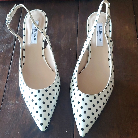 NEW L.K. Bennett Mira Patent Leather Polka Dot Pumps - Picture 1 of 12